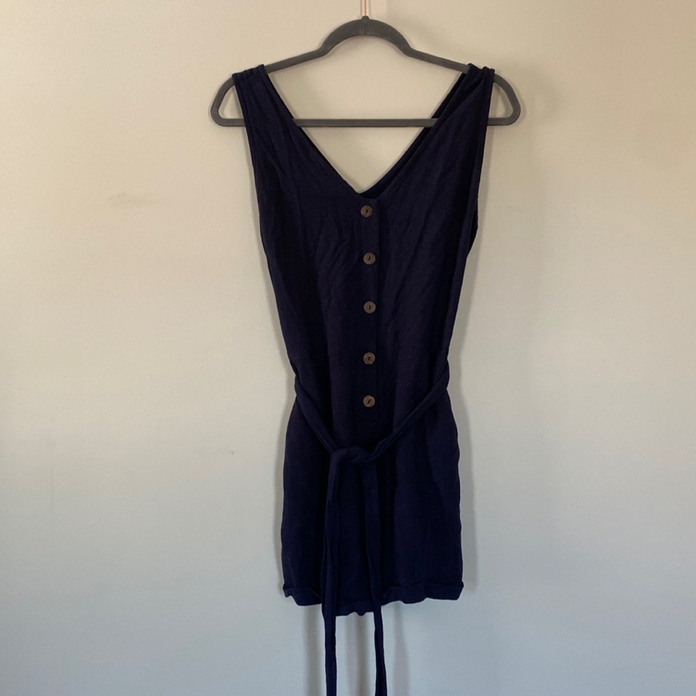 *!!WORN ONCE!!* navy blue romper with buttons and pockets from AMAZON.